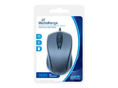 MediaRange - Maus - optisch - 3 Tasten - kabelgebunden - USB