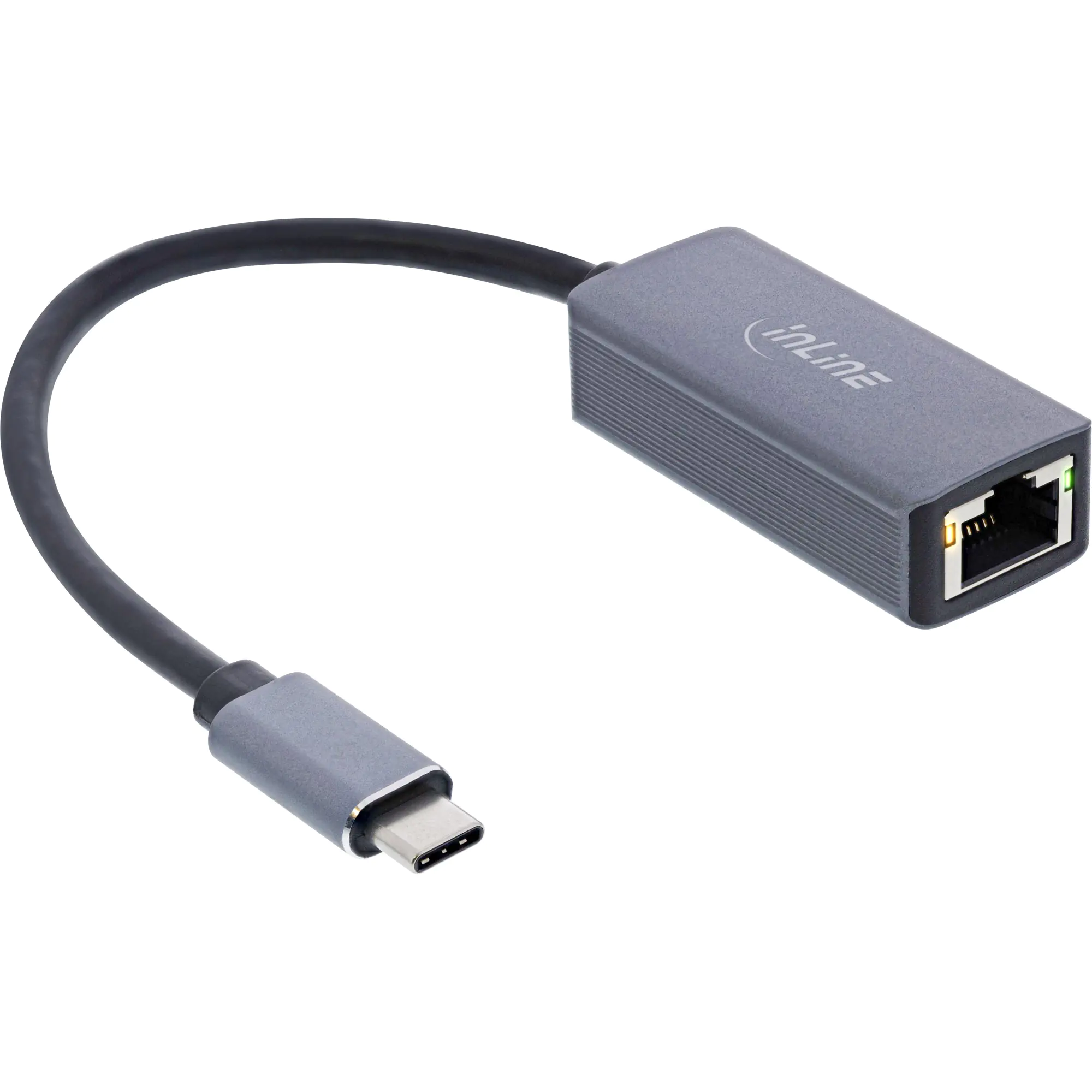InLine USB 3.2 zu 2.5Gb/s Netzwerk-Adapterkabel Typ-C RJ45 - Voll-Duplex - Halb-Duplex