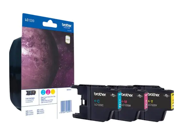 Brother LC1220 Rainbow Blisterfarbtintenset - Gelb, Cyan, Magenta - Original - Blister mit Diebstahlsicherung - Tintenpatrone - für Brother DCP-J525, DCP-J725, DCP-J925, MFC-J430, MFC-J625, MFC-J825; MyMio MFC-J825