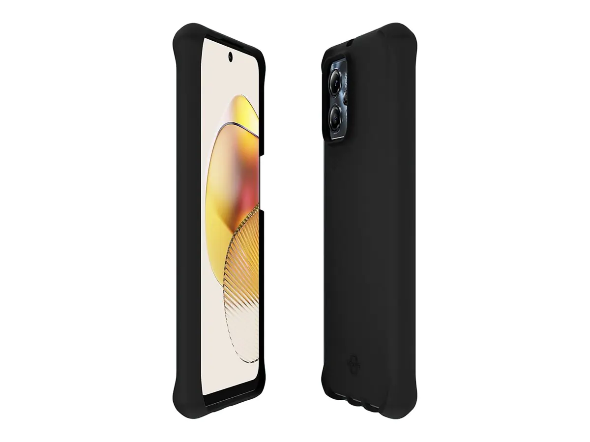 Mobilis SPECTRUM_R - Hintere Abdeckung für Mobiltelefon - widerstandsfähig - antimikrobiell, 100% recycelt - Impacthane - Solid Black - für Motorola Moto G73