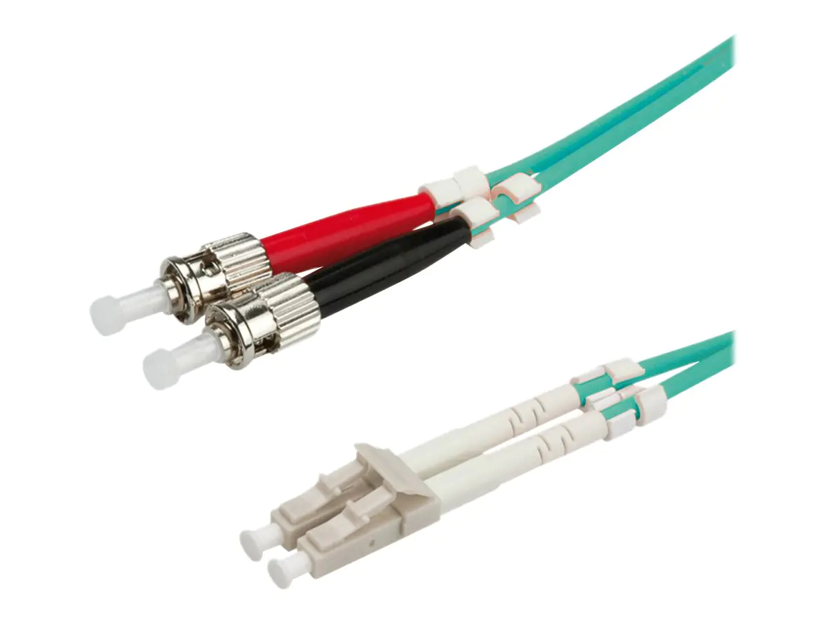 Roline LWL - Patch-Kabel - LC Multi-Mode (M) zu ST multi-mode (M) - 3 m - Glasfaser - 50/125 Mikrometer - OM3 - Türkis
