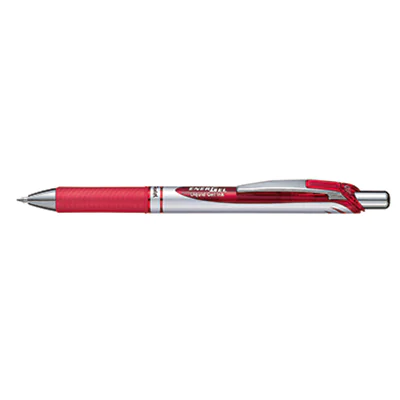 Pentel Energel XM Klick, Anklippbarer versenkbarer Stift, Rot, Rot, 0,7 mm, Beidhändig, 12 Stück(e) BL77-BO