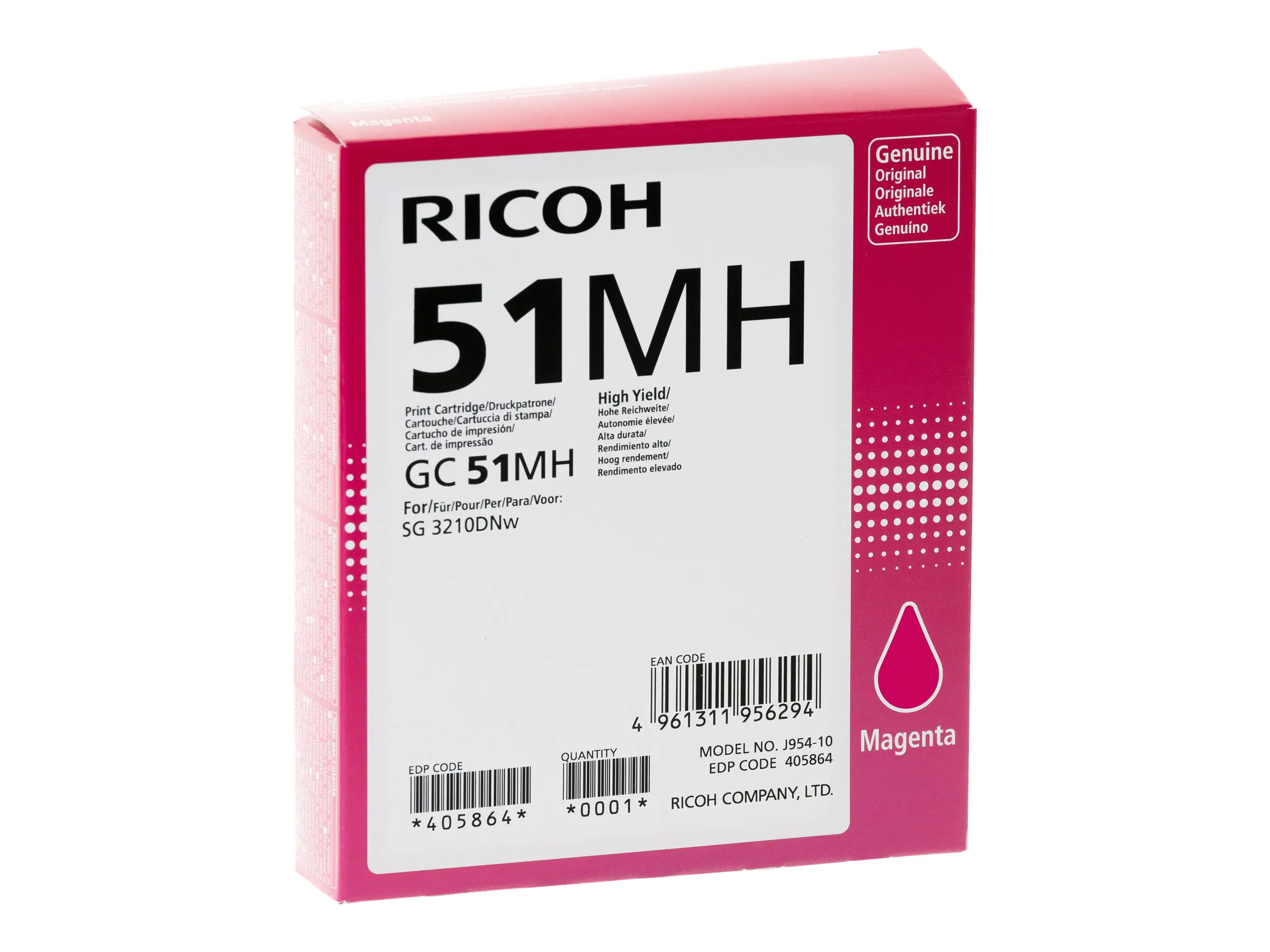 Ricoh GC 51MH - Hohe Ergiebigkeit - Magenta - Original - Tintenpatrone - für Ricoh SG 3210DNw