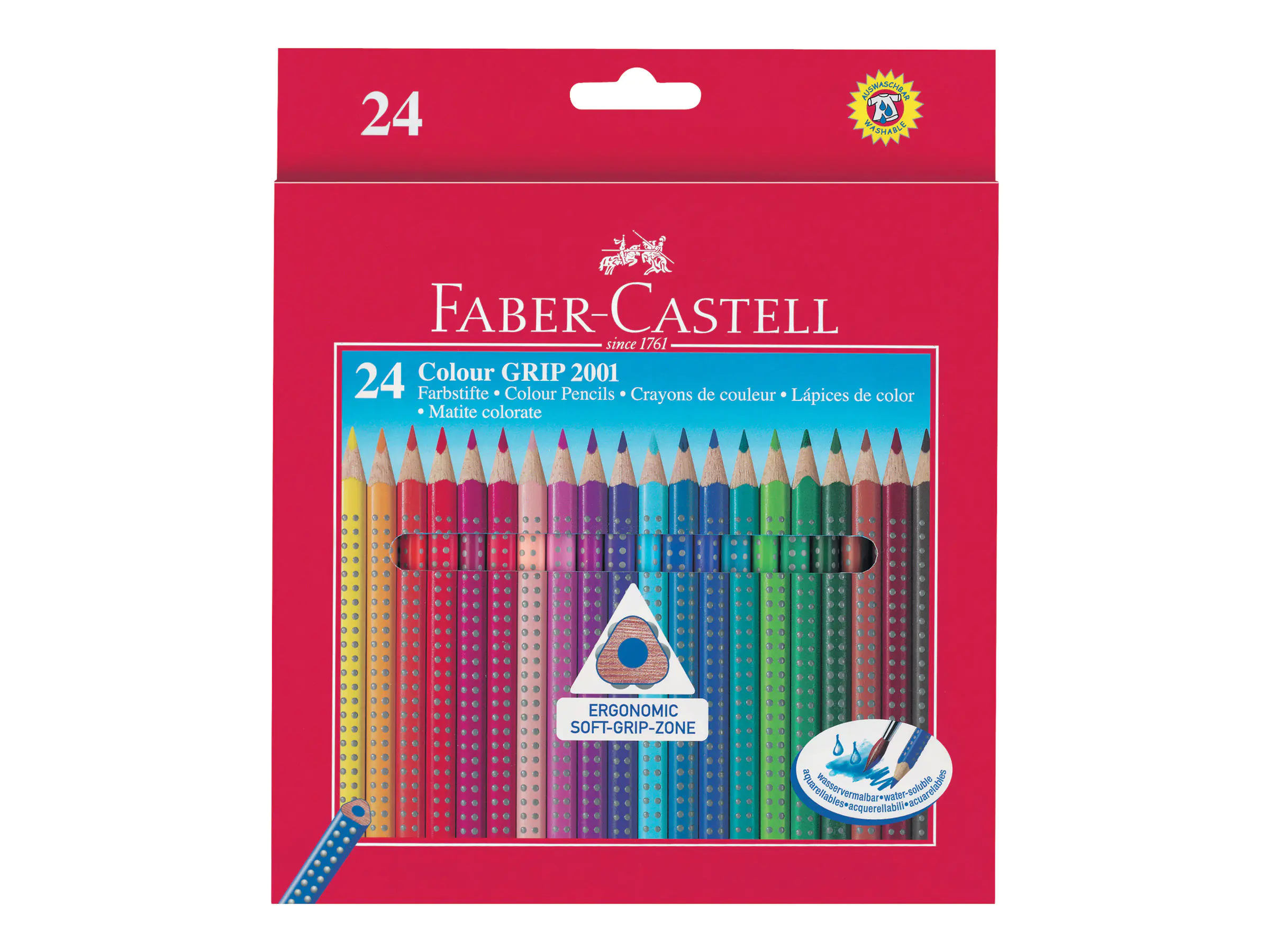 FABER-CASTELL GRIP 2001 - Farbstift - gemischte Farben (Packung mit 24) 112424