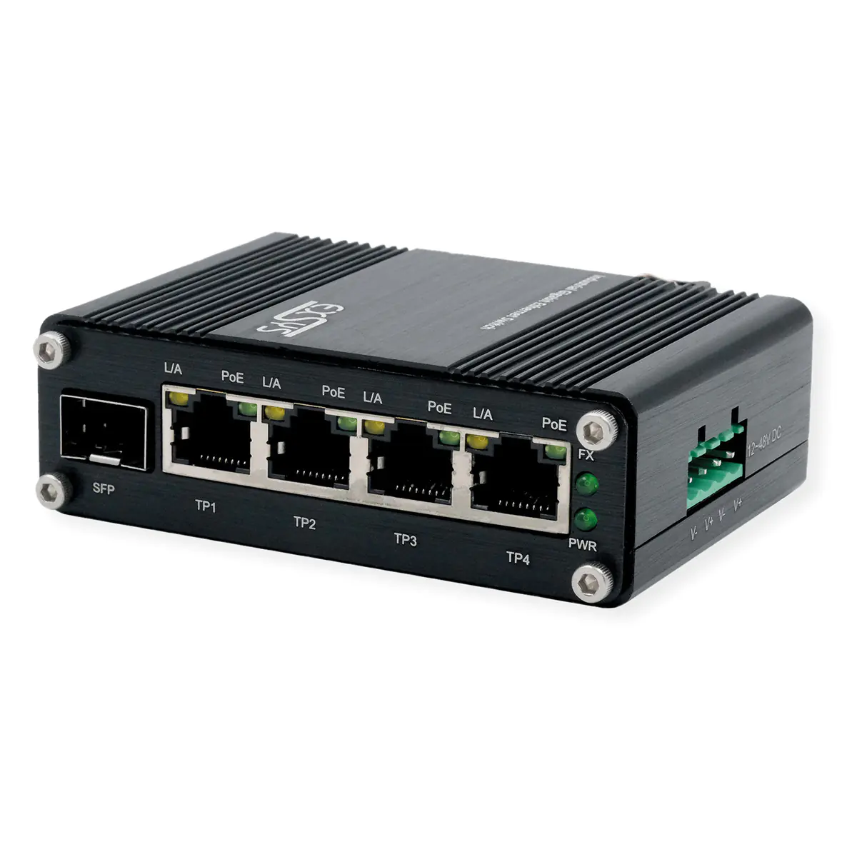 Exsys GmbH Mini 5-Port Ethernet PoE+ Switch - 4*10/100/1000Tx+ 1*100/1000Fx SFP - Switch - 0,1 G