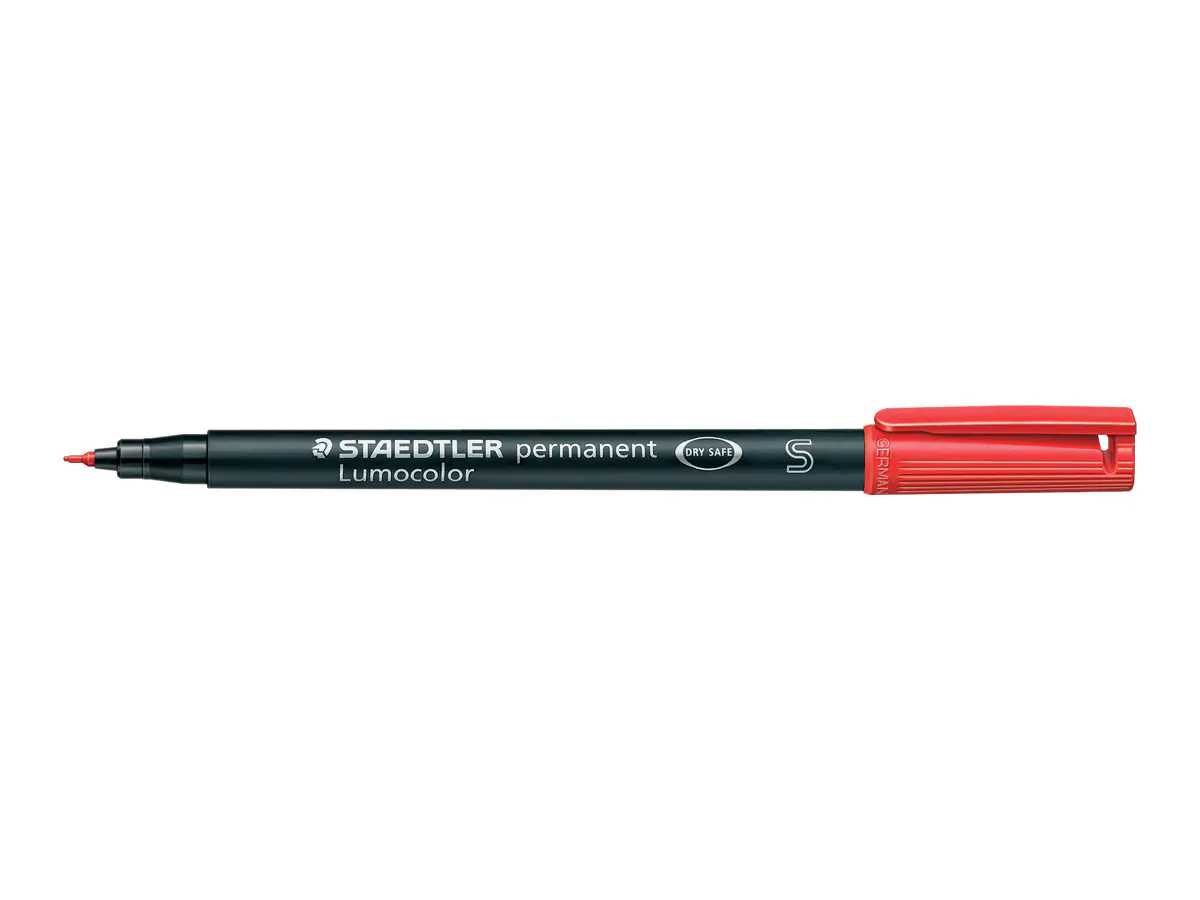 STAEDTLER Lumocolor 313 - Marker - permanent - Schwarz, Rot, Blau, Grün - 0.4 mm - extrafein (Packung mit 4) 313 WP4