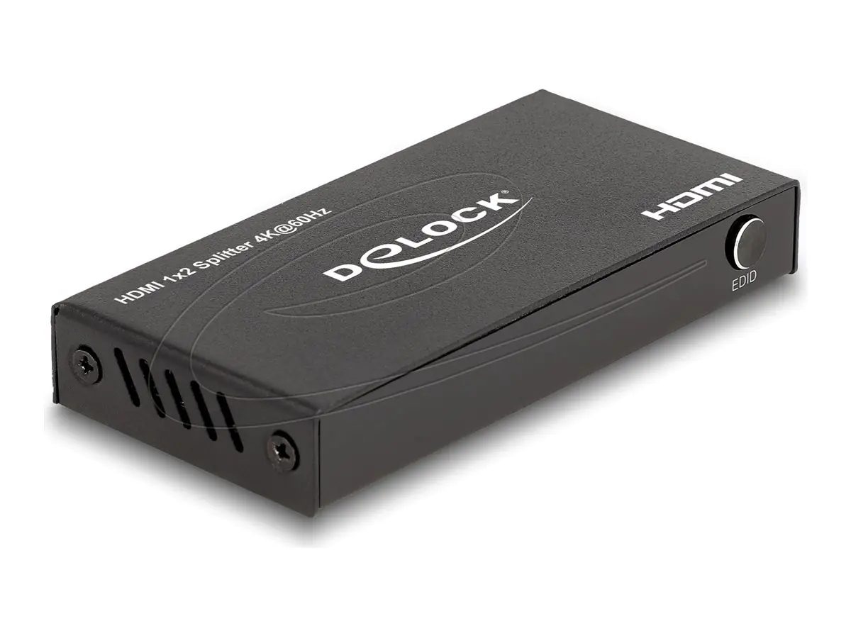 Delock HDMI Splitter 1 x in zu 2 out 4K 60 Hz mit Downscaler - Digital/Display/Video