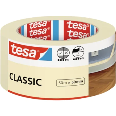 tesa® Kreppband CLASSIC Innenbereich 50 mm x 50 m (B x L) Papier beige