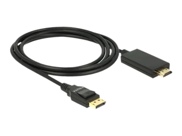 Delock - Adapterkabel - DisplayPort männlich zu HDMI männlich - 2 m - dreifach abgeschirmtes Twisted-Pair-Kabel - Schwarz - passiv