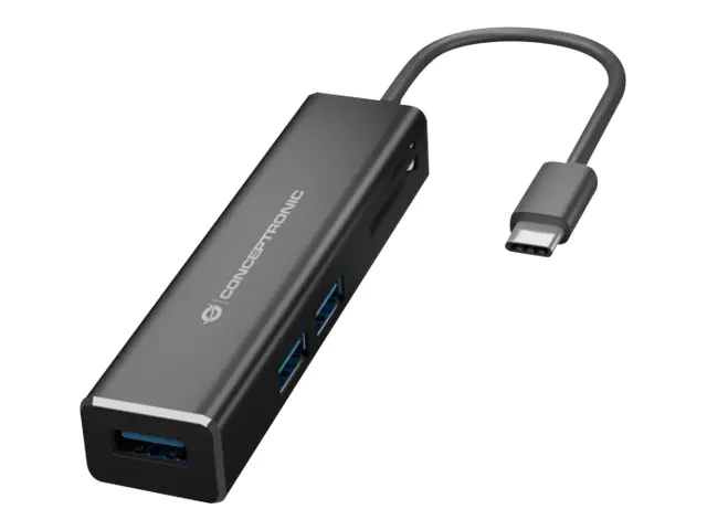 Conceptronic DONN08B - Hub - 3 x SuperSpeed USB 3.0 - Desktop