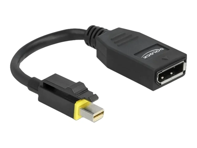 Delock - DisplayPort-Adapter - Mini DisplayPort (M) eingerastet zu DisplayPort (W) - DisplayPort 1.4 - 15 cm - halogenfrei, 8K Unterstützung - Schwarz