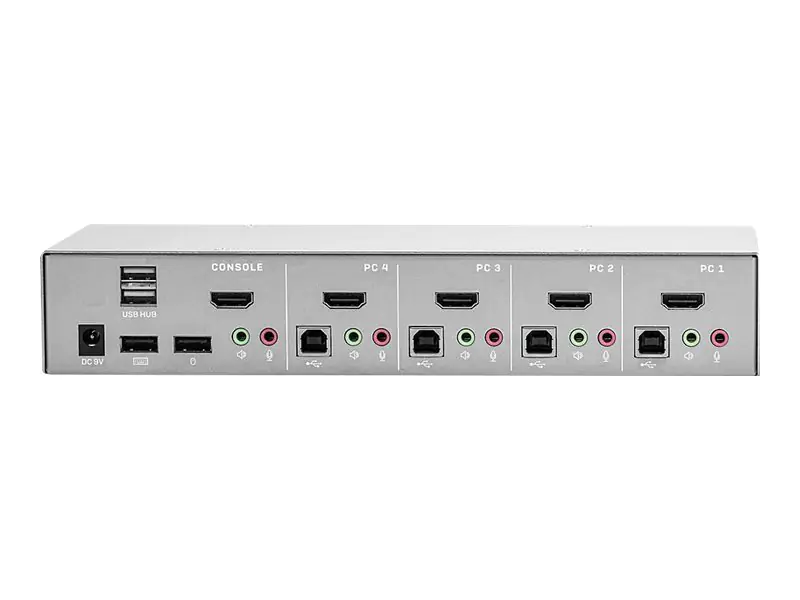 Lindy - KVM-/Audio-Switch - 4 x KVM/Audio - 1 lokaler Benutzer - Desktop