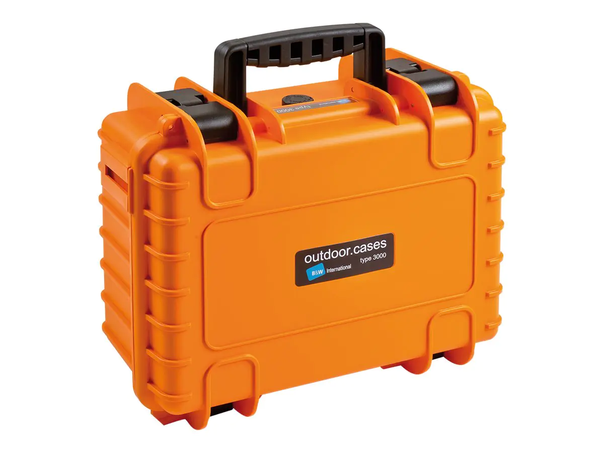 B&W outdoor.case Type 3000 - Hartschalentasche für Digitalkamera mit Objektiven - Polypropylen - orange