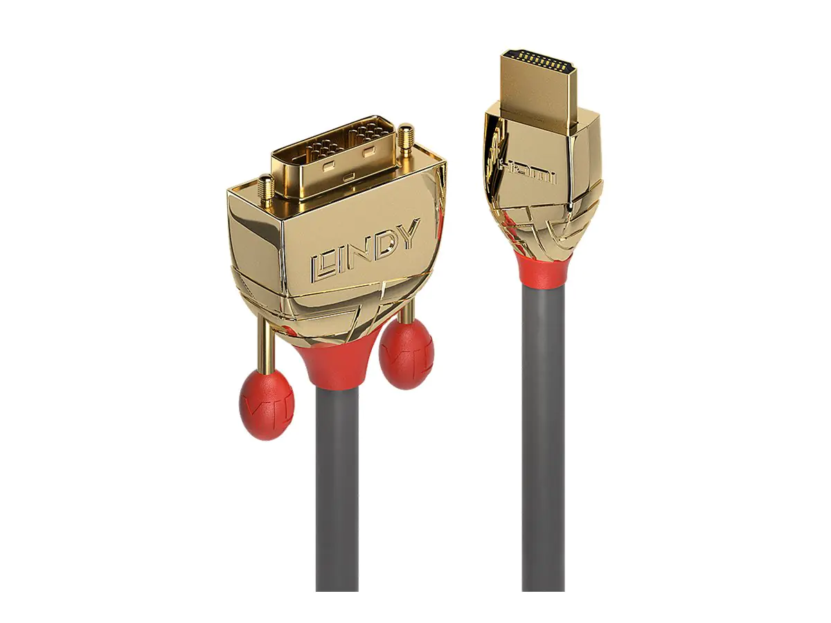 Lindy Gold Line - Adapterkabel - HDMI männlich zu DVI-D männlich - 2 m - Dreifachisolierung - Grau