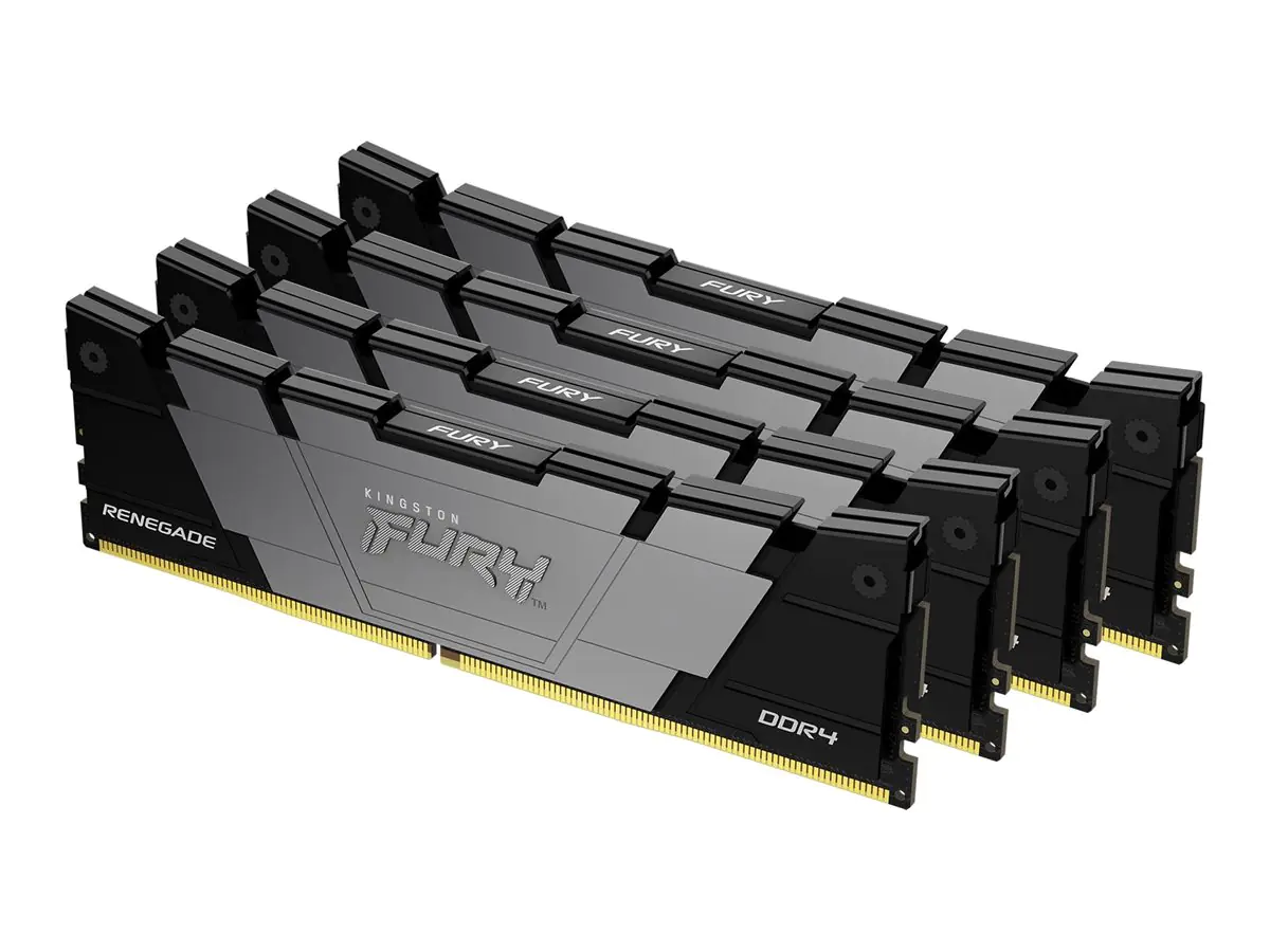 Kingston FURY Renegade - DDR4 - Kit - 32 GB: 4 x 8 GB - DIMM 288-PIN - 3600 MT/s / PC4-28800 - CL16 - 1.2 V - ungepuffert - non-ECC - Schwarz