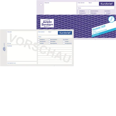 Avery Zweckform Kurzbrief 1020 1/3 DIN A4 100Blatt