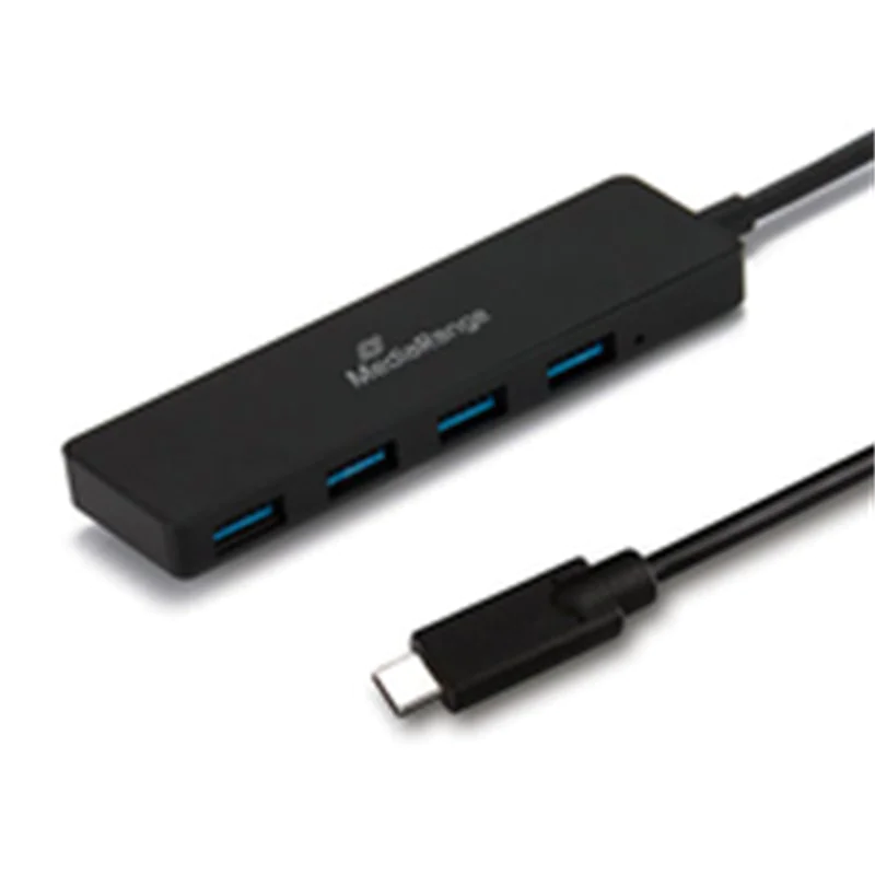 MEDIARANGE MRCS508, USB 3.2 Gen 1 (3.1 Gen 1) Type-C, USB 3.2 Gen 1 (3.1 Gen 1) Type-A, 5000 Mbit/s, Schwarz, 0,1 m, 5 V