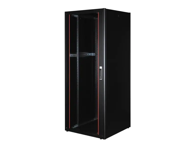 Digital Data Communications Basic Flex Line - Schrank Netzwerkschrank - 800x800 mm, with glass door, removable and lockable panels, assembled - freistehend - Schwarz, RAL 9005 - 42HE - 48.3 cm (19") EBF-42-8080-B-BAAA