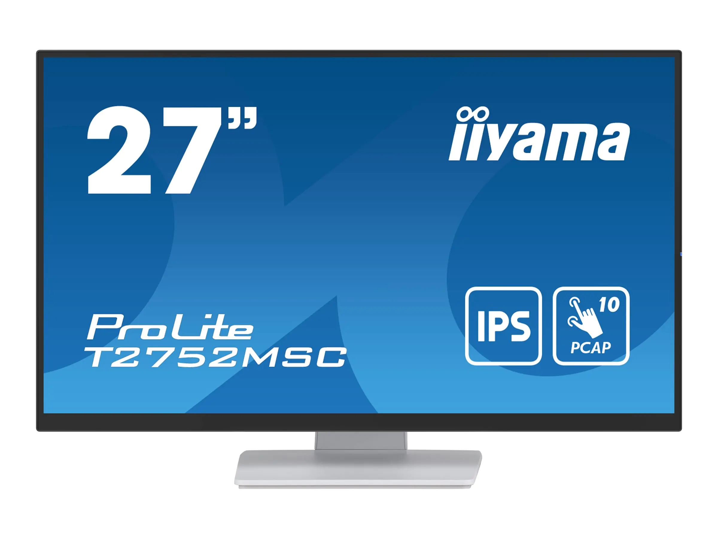 Iiyama ProLite T2752MSC-W1 - LED-Monitor - 68.6 cm (27") - Touchscreen - 1920 x 1080 Full HD (1080p) @ 60 Hz - IPS - 400 cd/m² - 1000:1 - 5 ms - HDMI, DisplayPort - Lautsprecher - weiß, Matte