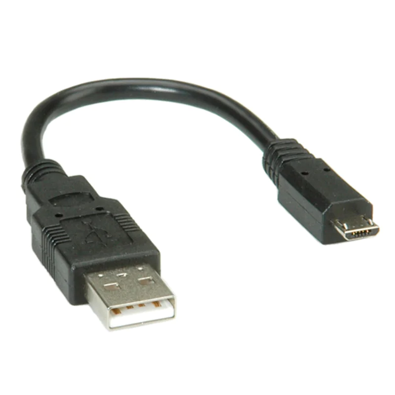 Roline - USB-Kabel - Micro-USB Typ B (M) zu USB (M) - USB 2.0 - 15 cm - Schwarz