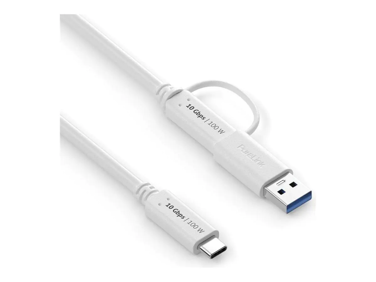 PureLink USB 3.2 Gen. 2x1 Kabel 10 Gbps 100 Watt St. C C Adapter auf A - Kabel - Digital/Daten