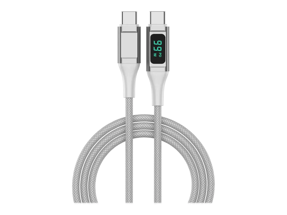 4smarts DigitCord - USB-Kabel - 24 pin USB-C (M) zu 24 pin USB-C (M) - 20 V - 5 A - 1.5 m - USB-Stromversorgung (100 W) - weiß