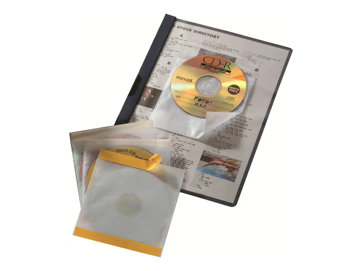 Durable CD/DVD FIX - CD-/DVD-Hülle - Kapazität: 1 CD, 1 DVD - durchsichtig (Packung mit 10) 521019