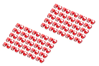 DIGITUS Kabelclips mit Farbcodierung - für Patch-Kabel - Rot (Packung mit 100)