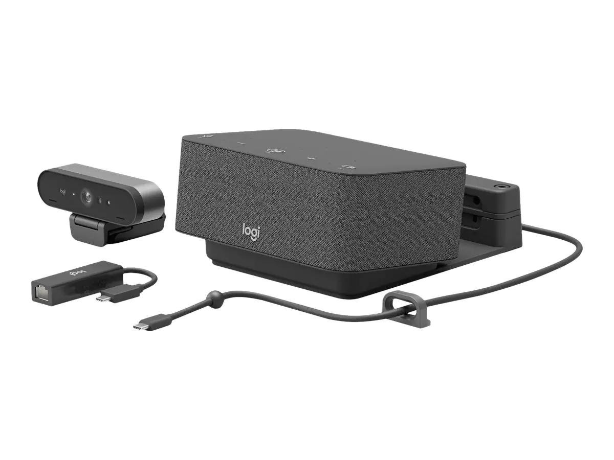 Logitech Logi Dock Focus Room Kit - Kit für Videokonferenzen (Logitech Logi Dock, Logitech BRIO Ultra HD Pro Webcam) - Zertifiziert für Microsoft Teams