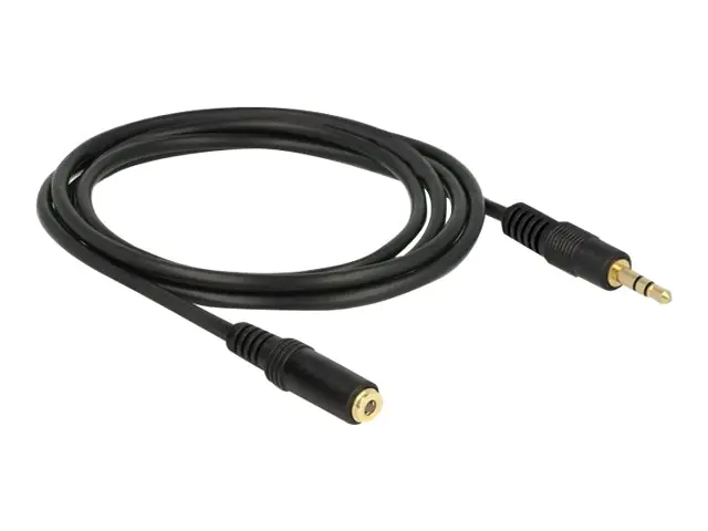 Delock - Audioverlängerungskabel - mini-phone stereo 3.5 mm weiblich zu mini-phone stereo 3.5 mm männlich - 2 m - Schwarz