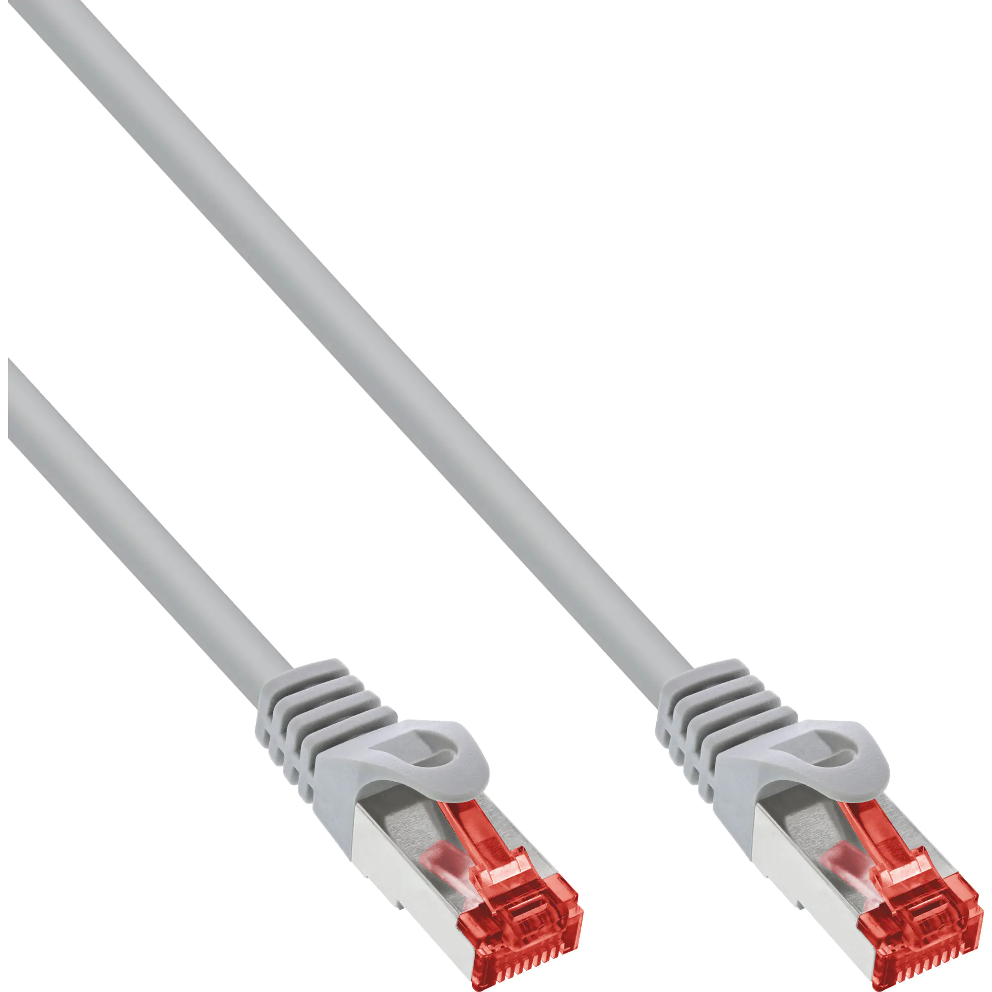 InLine 25er B-Pack Patchkabel S/FTP PiMf Cat.6 halogenfrei CU grau - Kabel - Netzwerk