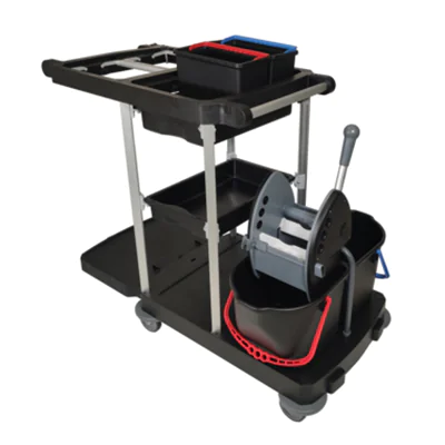 Reinigungswagen schwarz/grau