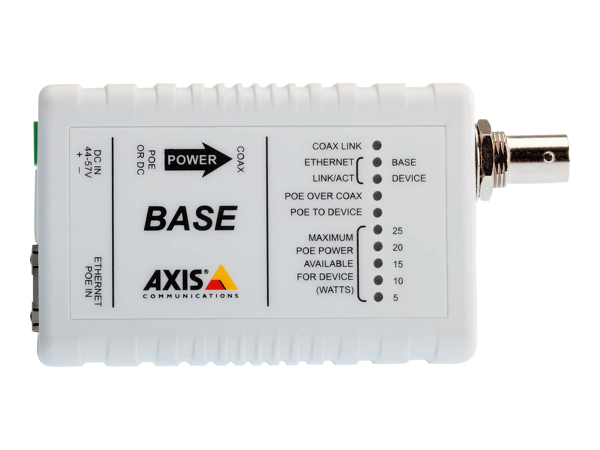 AXIS T8641 Ethernet Over Coax Base Unit PoE+ - Medienkonverter - 100Mb LAN - über Coax - 10Base-T, 100Base-TX - RJ-45 / BNC - für AXIS P1346, P1346-E, P5534, P5534-E