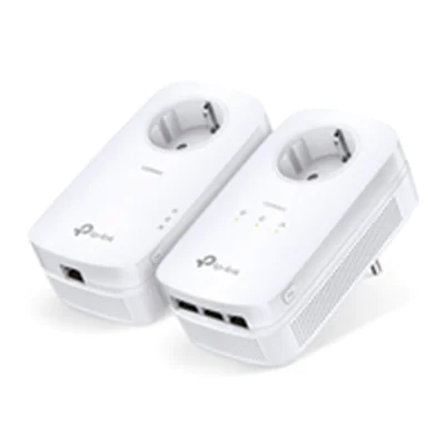 TP-LINK AV1300-Gigabit-Powerline-Adapter KIT mit Steckdose, 1300 Mbit/s, IEEE 1901, IEEE 802.3, IEEE 802.3ab, IEEE 802.3u, Type E/F, Gigabit Ethernet, 10,100,1000 Mbit/s, HomePlug AV2 TL-PA8033P KIT