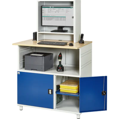 RAU PC-Arbeitsplatz Modell 1023 1.100 x 1.840 x 790 mm (B x H x T) abschließbar