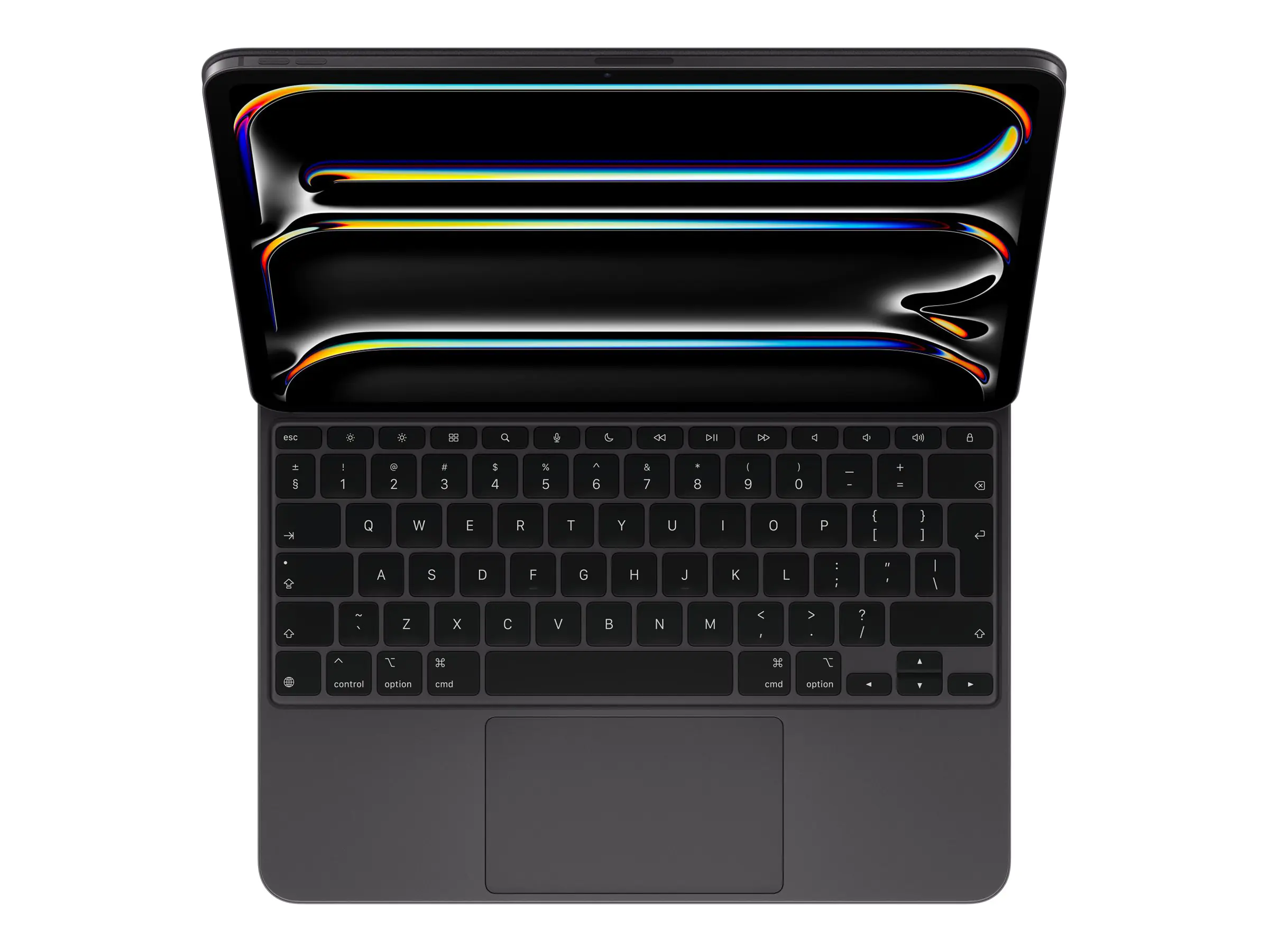 Apple Magic Keyboard - Tastatur und Foliohülle - mit Trackpad - hinterleuchtet - Apple Smart connector - QWERTY - International Englisch - Schwarz