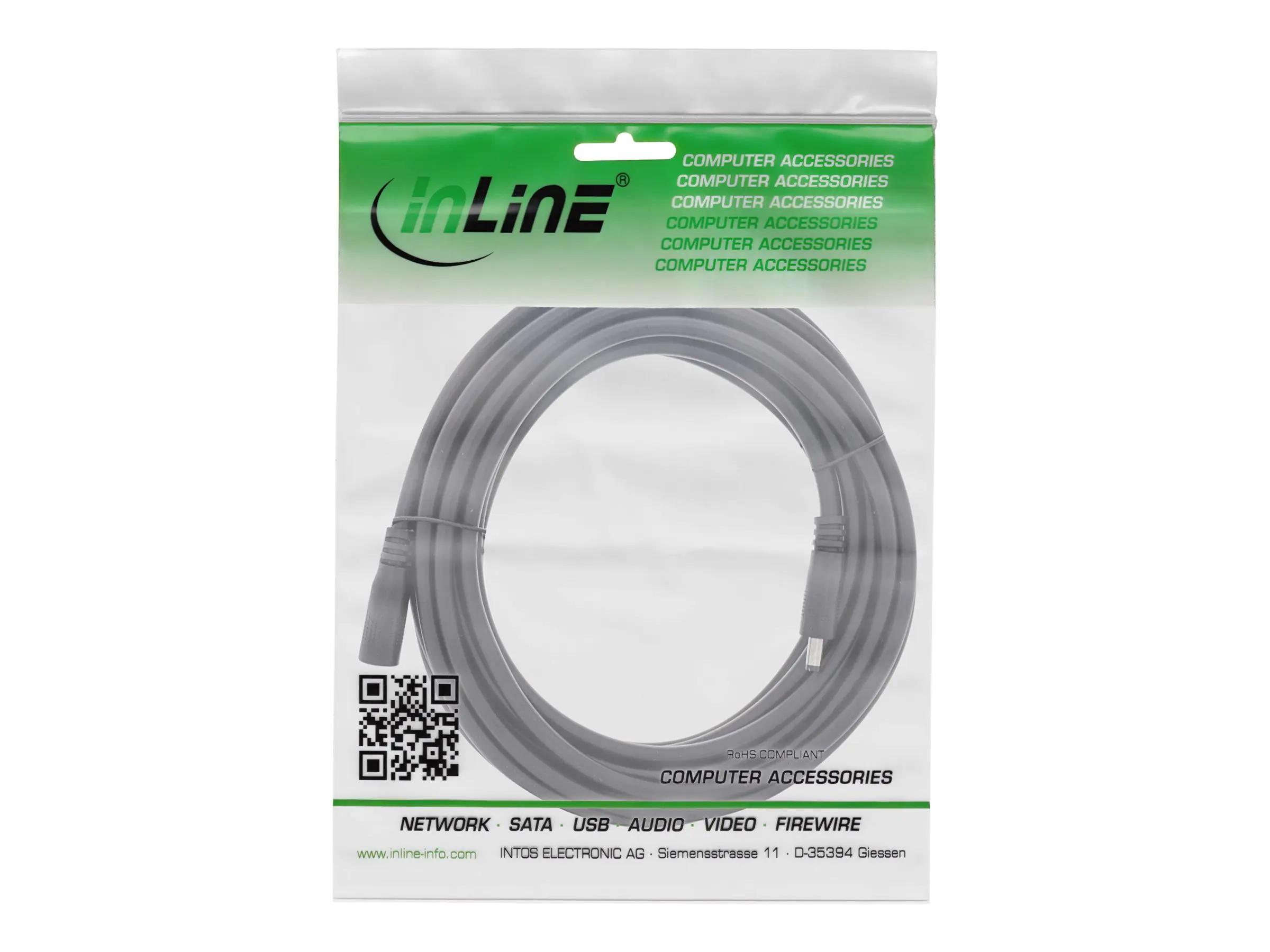 InLine DC Verlängerungskabel - 4,0 x 1,7 mm - AWG 18 - schwarz - 3 m 26903C