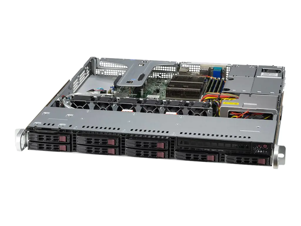 Supermicro UP SuperServer 110T-M - Server - Rack-Montage - 1U - 1-Weg - keine CPU - RAM 0 GB - SATA - Hot-Swap 6.4 cm (2.5") Schacht/Schächte - keine HDD - AST2600 - 1GbE - kein Betriebssystem - Monitor: keiner - Schwarz