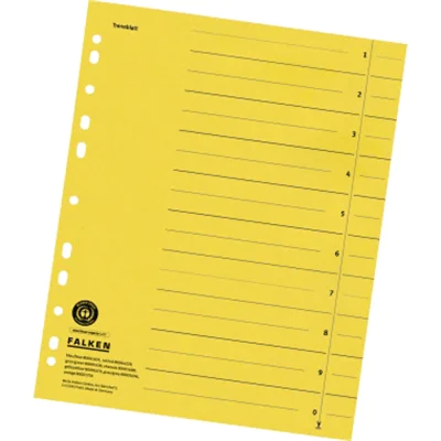 Falken Trennblatt DIN A4 Manilakarton gelb schwarz 100 St./Pack.