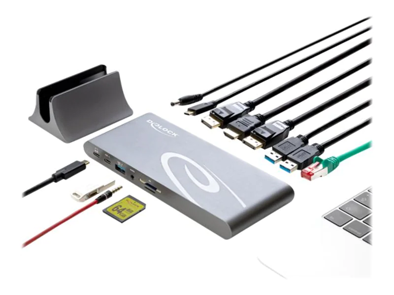 Delock USB Type-C DP 1.4 Docking Station Triple 4K Display - Dockingstation - USB-C 3.2 Gen 1 / Thunderbolt 3 - HDMI, 2 x DP - 1GbE