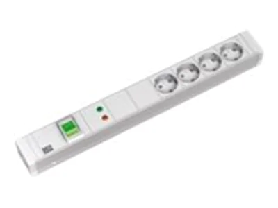 Bachmann Power Distribution Unit Aluminium - Steckdosenleiste (Rack - einbaufähig) - Wechselstrom 230 V - Ausgangsanschlüsse: 4 (CEE 7/3) - 1.5U - 48.3 cm (19") - 2 m - weiß