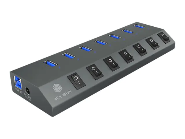 ICY BOX IB-HUB1701-C3 - Hub - 7 x SuperSpeed USB 3.0 - Desktop