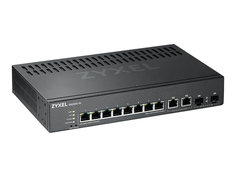 Zyxel GS2220-10 - Switch - managed - 8 x 10/100/1000 + 2 x Kombi-Gigabit-SFP - an Rack montierbar, wandmontierbar
