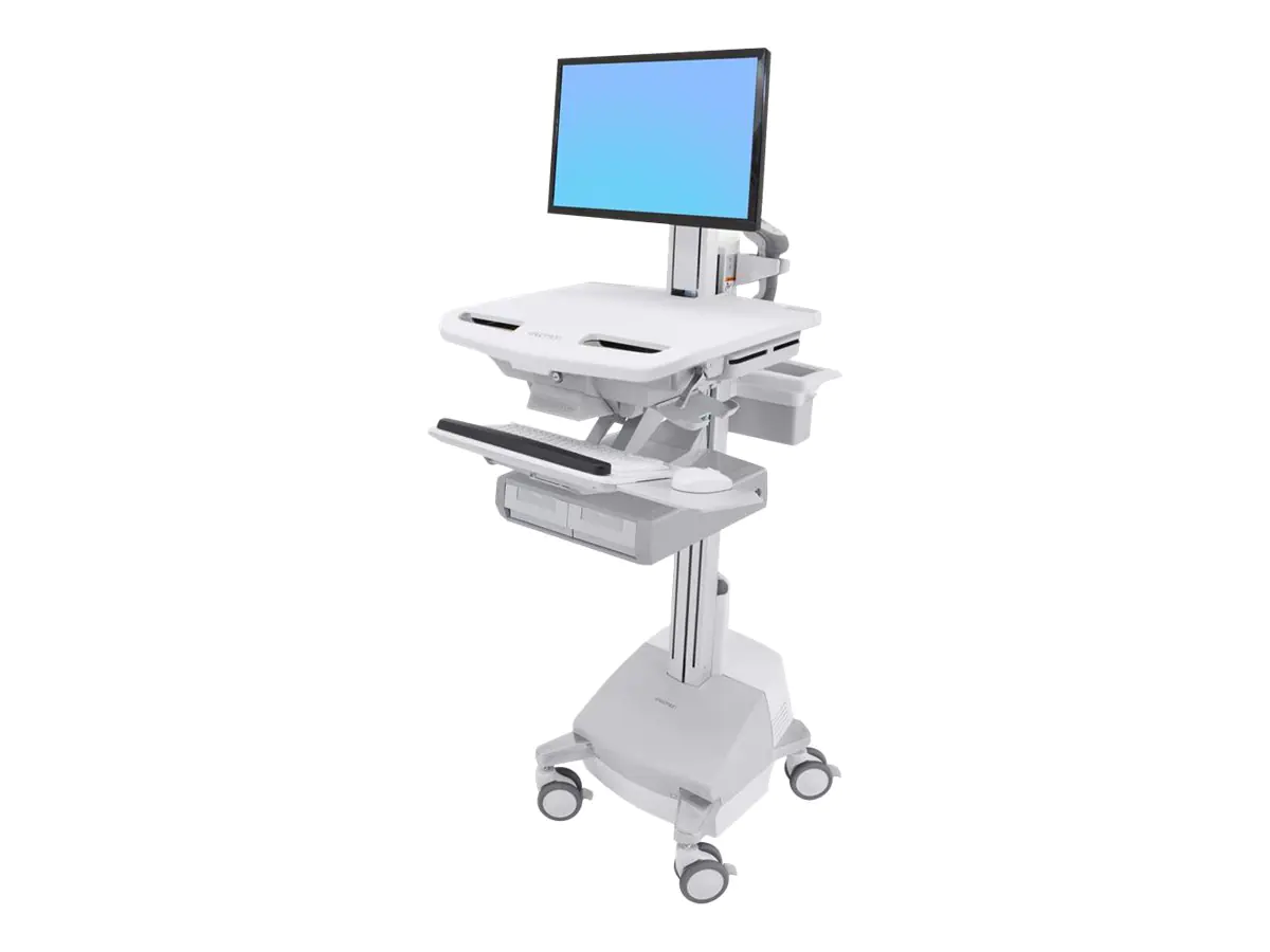 Ergotron Cart with LCD Pivot, SLA Powered, 2 Drawers - Wagen - für LCD-Display / PC-Ausrüstung - verriegelbar - medizinisch - Aluminium, verzinker Stahl, hochwertiger Kunststoff - Bildschirmgröße: bis zu 61 cm (bis zu 24 Zoll) SV44-13A1-2
