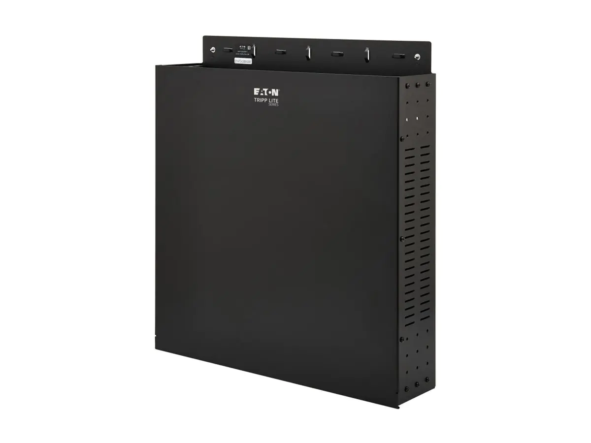 Tripp Eaton Tripp Lite Series SmartRack 2U Low-Profile Vertical-Mount Vented Wall-Mount Mini Rack Enclosure, Black - Schrank für Rack-Gehäuse - geeignet für Wandmontage - Schwarz - 2U - 49.27 cm (19.4") SRWO2UBRKT