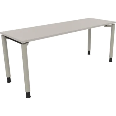 Schreibtisch Vierfuß Rundrohr B1800xT600xH680-820 si/Lichtgrau