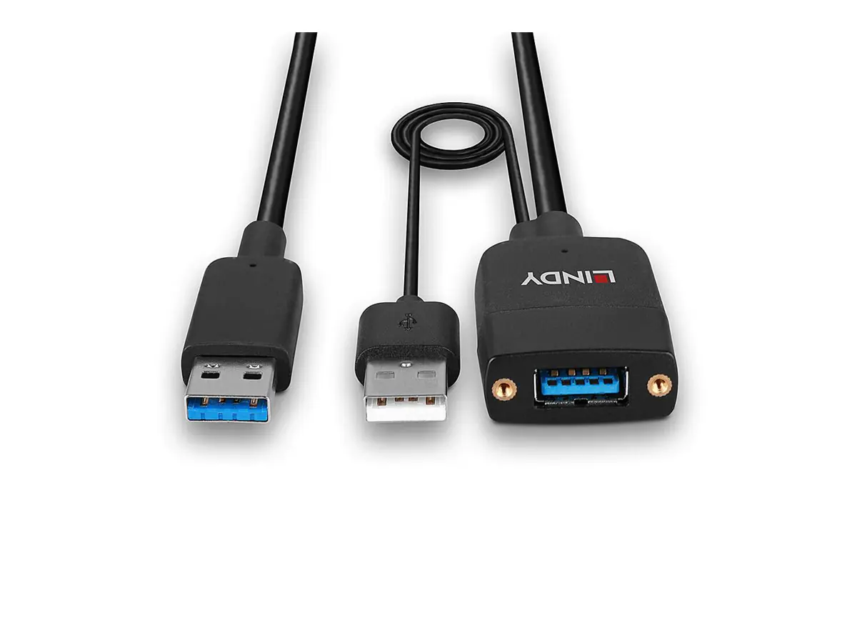 Lindy Hybrid - USB-Verlängerungskabel - USB Typ A (M) zu USB Typ A, USB - USB 3.2 Gen 2 - 35 m - Schwarz