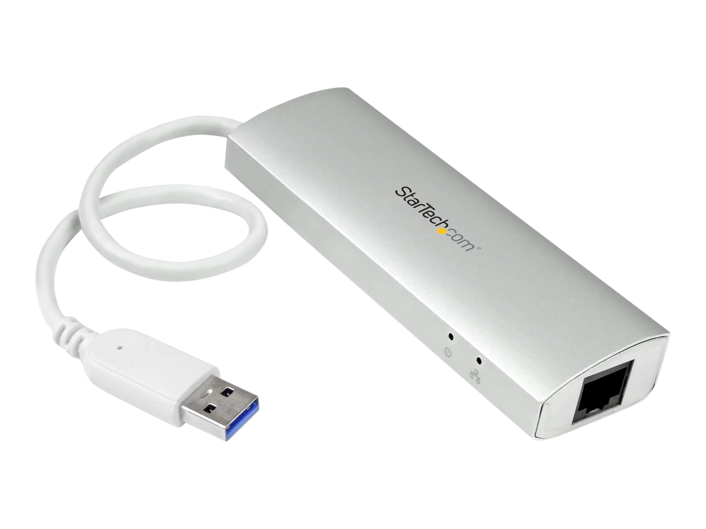 StarTech.com 3 Port Portable USB 3.0 Hub plus Gigabit Ethernet - Travel Hub - Hub - 3 x
