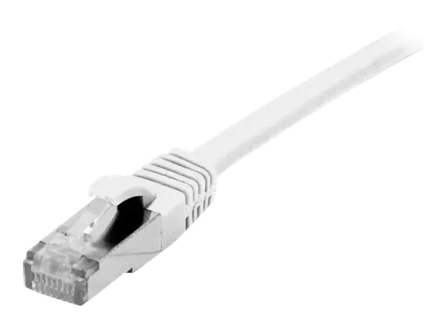 Dexlan - Patch-Kabel - RJ-45 (M) zu RJ-45 (M) - 2 m - S/FTP - CAT 7 (Kabel) / CAT 6a (Anschlüsse) - halogenfrei, geformt, ohne Haken - weiß