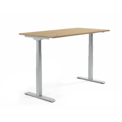 Schreibtisch FLEX MODUL Maße: 1.200 x 605-1.255 x 800 mm (B x H x T) Spanplatte, melaminharzbeschichtet eiche hell